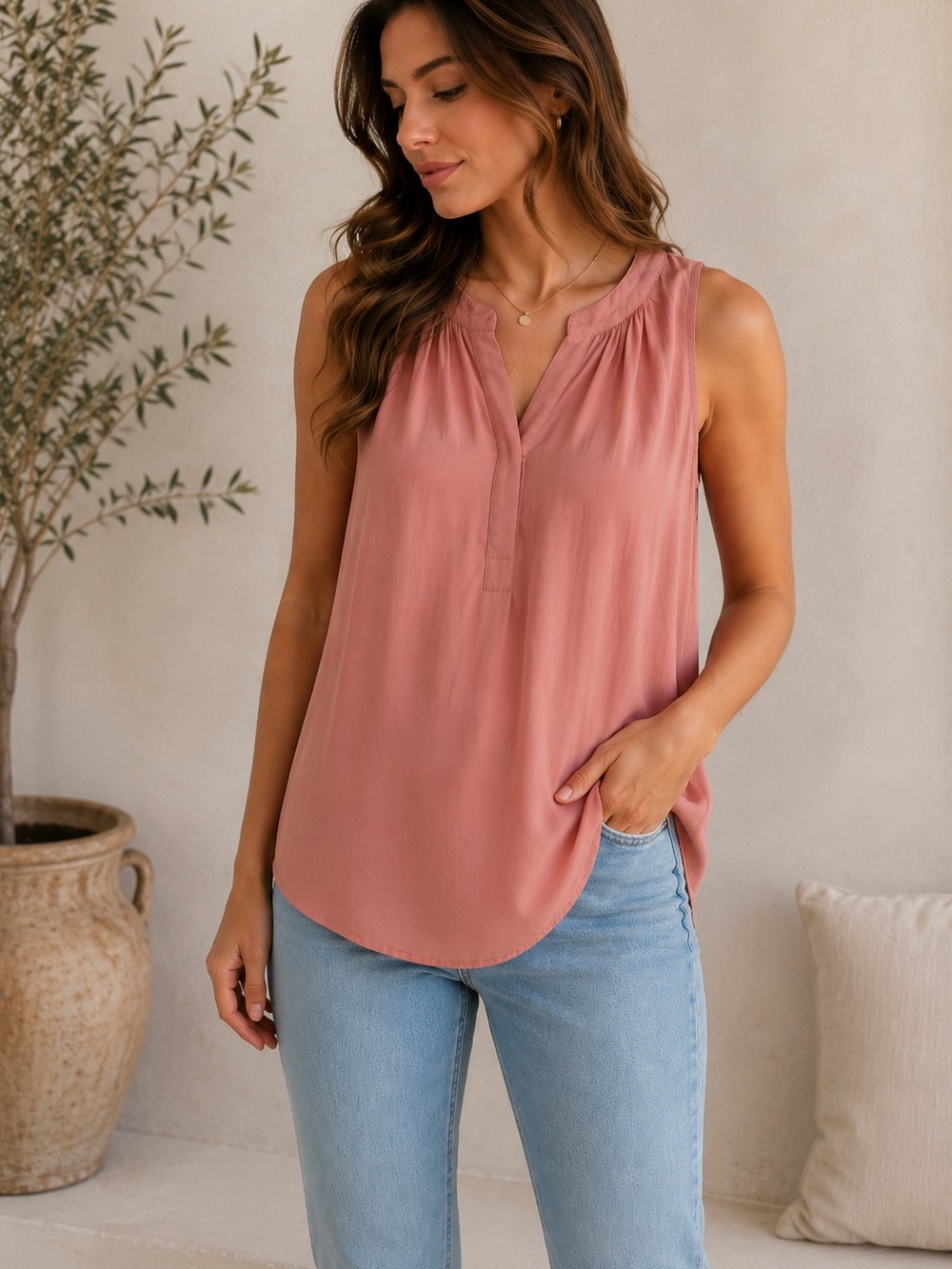 Philosophy Rose Pink Sleeveless Top Size S NWT